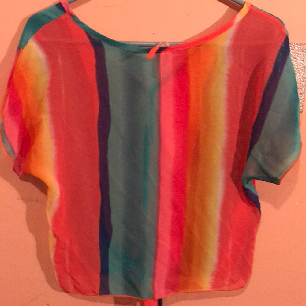 COLORFUL SEE THROUGH TOP - Picture 3 of 3